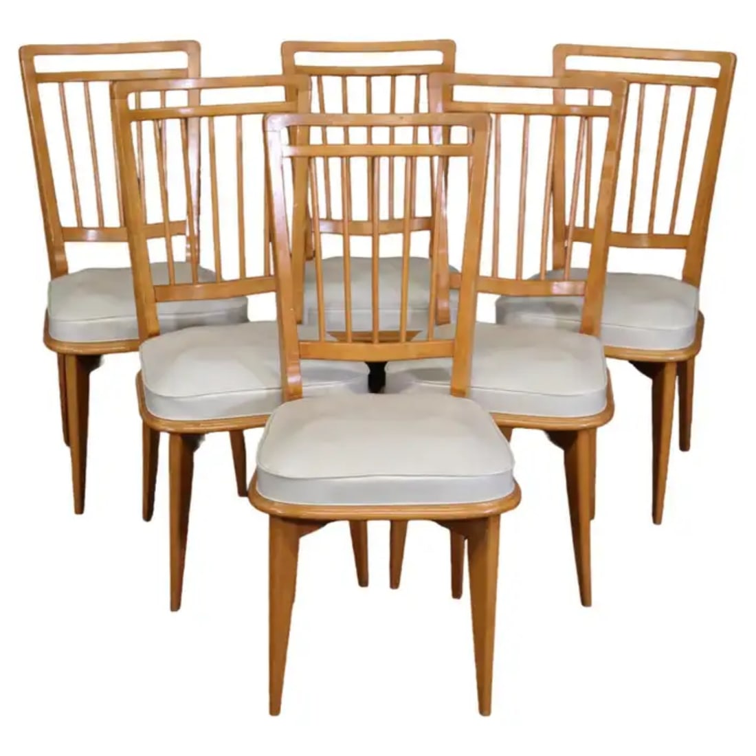 6 ANDRE ARBUS STYLE SYCAMORE MID CENTURY MODERN DINING CHAIRS (1 of 11)