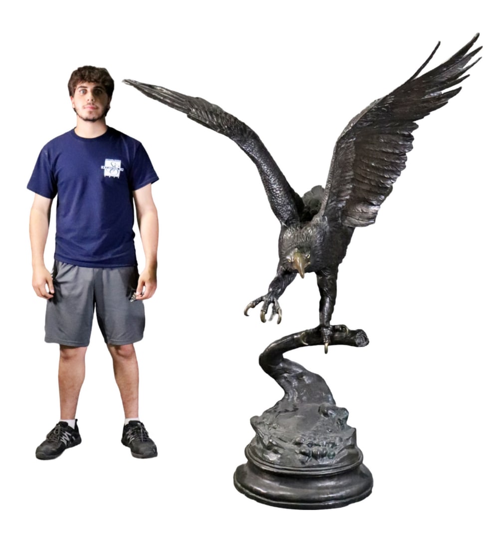 MONUMENTAL BRONZE EAGLE FIGURAL STATUE (1 of 13)