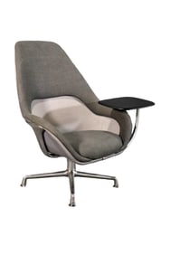 COALESSE STEELCASE SWIVEL LOUNGE CHAIR WITH TRAY