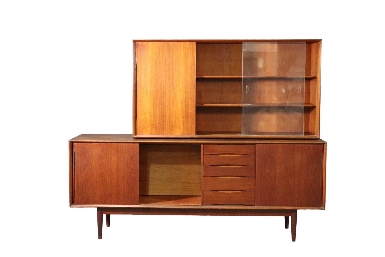 MID CENTURY MODERN 2 PIECE CHINA CABINET (1 of 11)