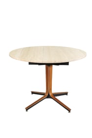 NORMAN CHERNER FOR PLYCRAFT ATTRIBUTED TRAVERTINE DINING TABLE