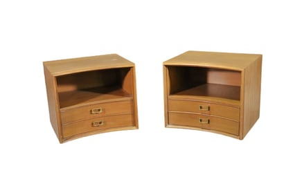 PAIR PAUL FRANKL FOR JOHNSON FURNITURE CO NIGHT STANDS