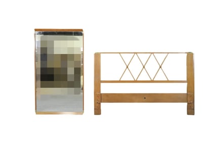 PAUL FRANKL FOR JOHNSON FURNITURE CO MIRROR & HEADBOARD