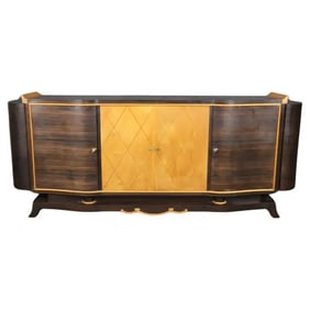 MACASSAR EBONY & SATINWOOD FRENCH ART DECO SIDEBOARD MANNER LELEU