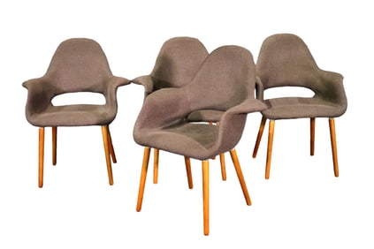 4 EAMES/SAARINEN STYLE UPHOLSTERED CHAIRS