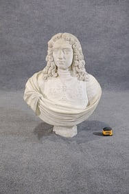 MONUMENTAL MARBLE BUST OF ROYAL FIGURE