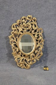 ANTIQUE FRENCH CARVED GILDED WALL MIRROR