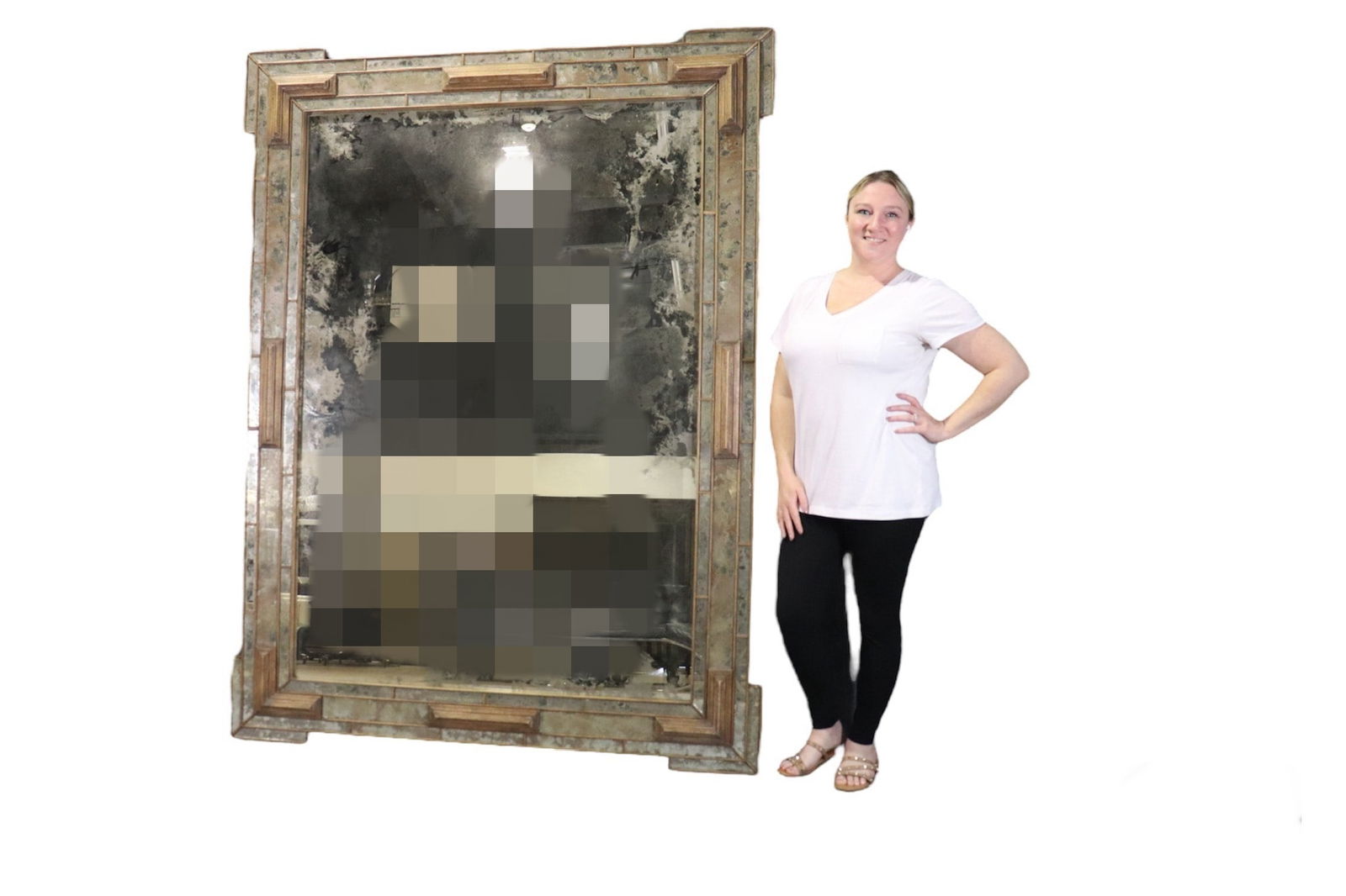 OVERSIZED EGLOMISED HANGING WALL MIRROR (1 of 13)