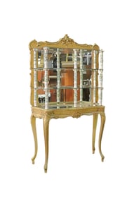 LOUIS XV STYLE GILT & PORCELAIN ETAGERE
