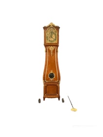 LOUIS XV STYLE GRANDFATHER CLOCK STAMPED FOREST