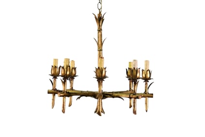 8 ARM FAUX BAMBOO CHANDELIER