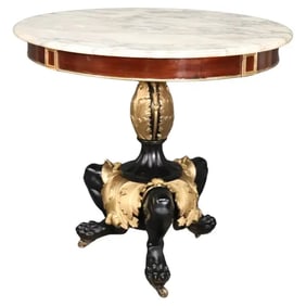 NEOCLASSICAL BRONZE & MARBLE TOP RUSSIAN CENTER TABLE