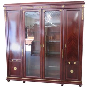 LOUIS XVI STYLE ROSEWOOD BRASS MOUNTED BREAKFRONT