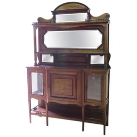EDWARDIAN STYLE INLAID SIDEBOARD WITH SUPERSTRUCTURE