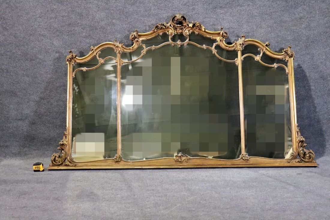 FRENCH GILDED CARVED HANGING MIRROR (1 of 11)