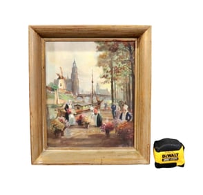 OIL PAINTING SMALL DUTCH FIGURES IN LANDSCAPE