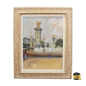 SIGNED KAZLAZUSKY OIL PAINTING PARIS CITYSCAPE