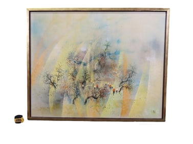 LARGE CHINESE PAINTING YELLOW