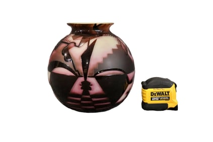 ART NOUVEAU PURPLE GLASS VASE