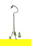 ART NOUVEAU BRONZE & GREEN GLASS SHADE FLOOR LAMP