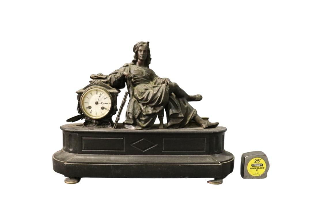 BRONZE & MARBLE LEONARDO MANTLE CLOCK (1 of 14)