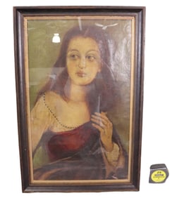 SIGNED OIL PAINTING OF GIRL