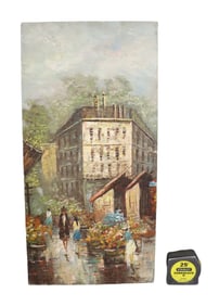 SIGNED P G TIELE OIL PAINTING AMID FLOWERS