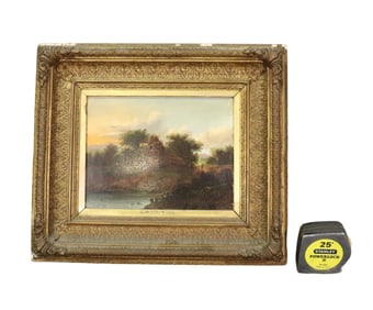 SIGNED C MORRIS LANDSCAPE OIL PAINTING