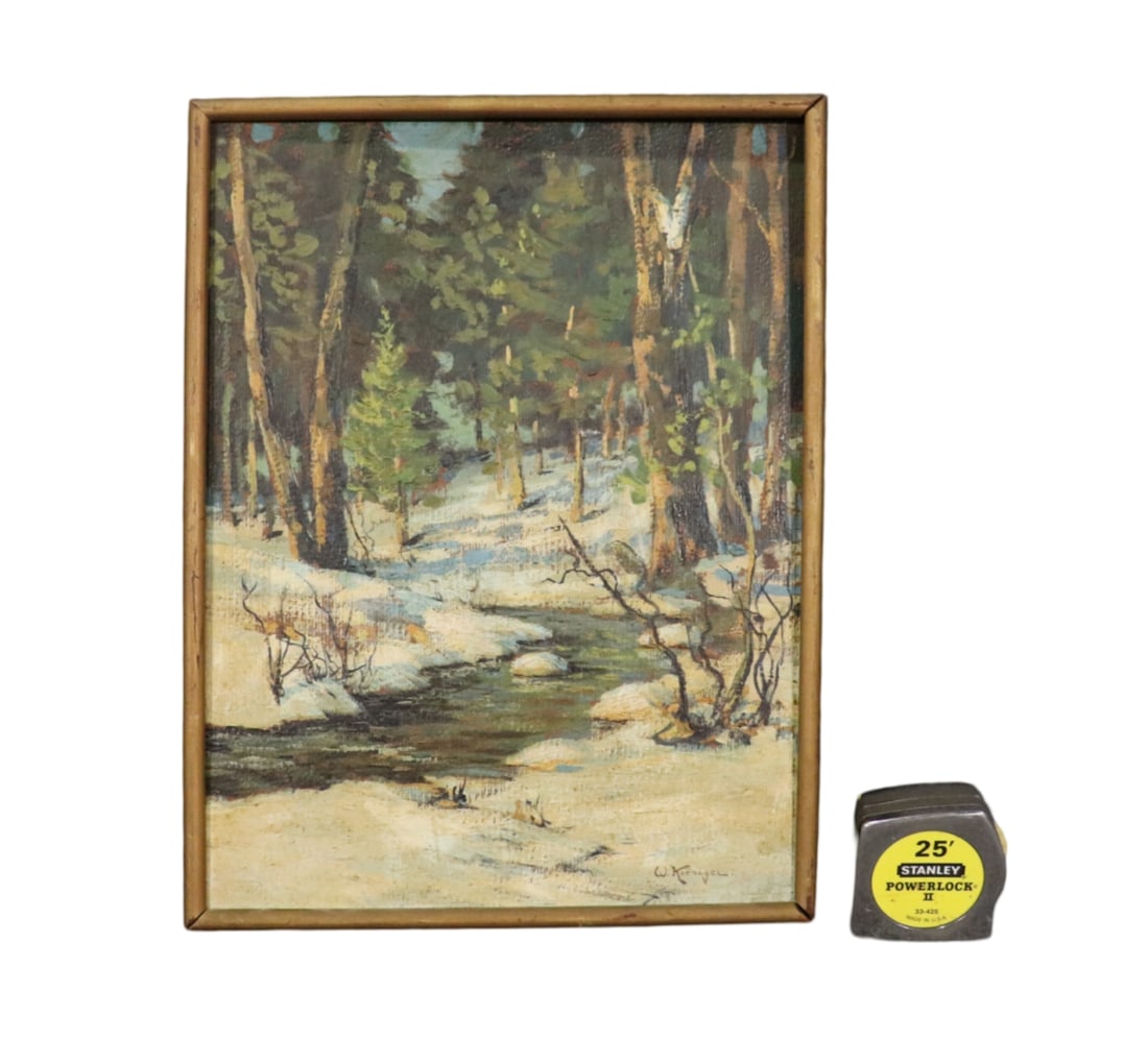 SIGNED W KOENIGER SNOW SCENE PAINTING (1 of 6)