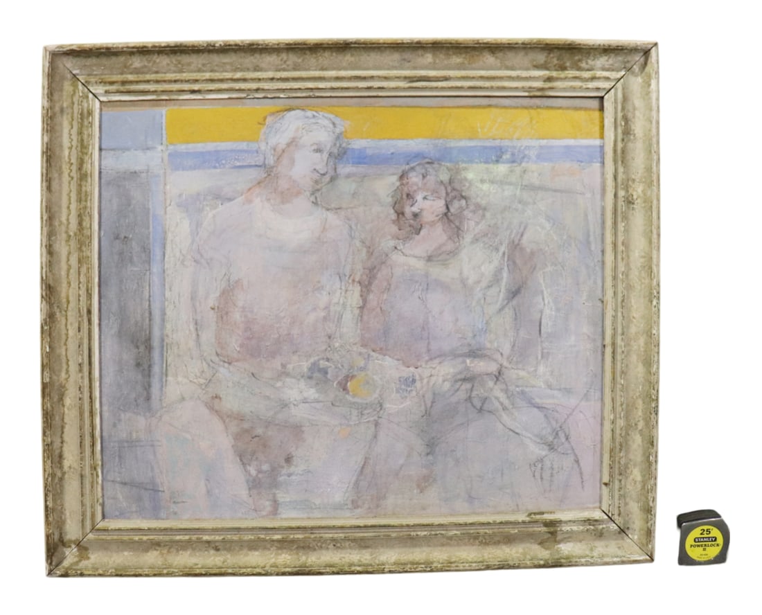 OIL PAINTING MIXED MEDIA 2 FIGURES AFTER PICASSO (1 of 10)