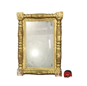 AMERICAN EMPIRE CARVED GILT HANGING WALL MIRROR