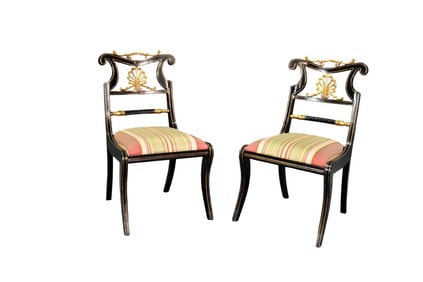 PAIR MAITLAND SMITH KLISMOS CLASSICAL SIDE CHAIRS