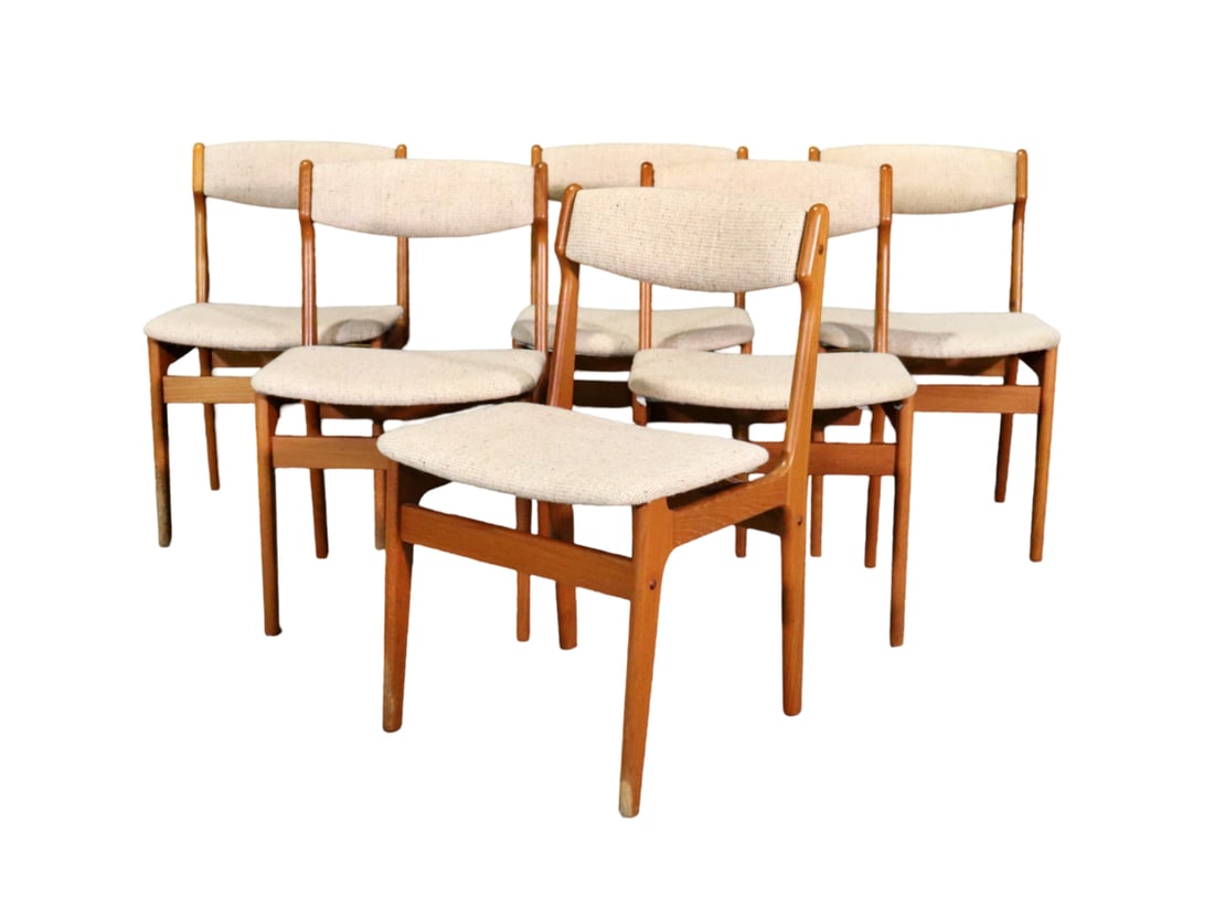 6 MID CENTURY MODERN DANISH STYLE DINING CHAIRS (1 of 7)