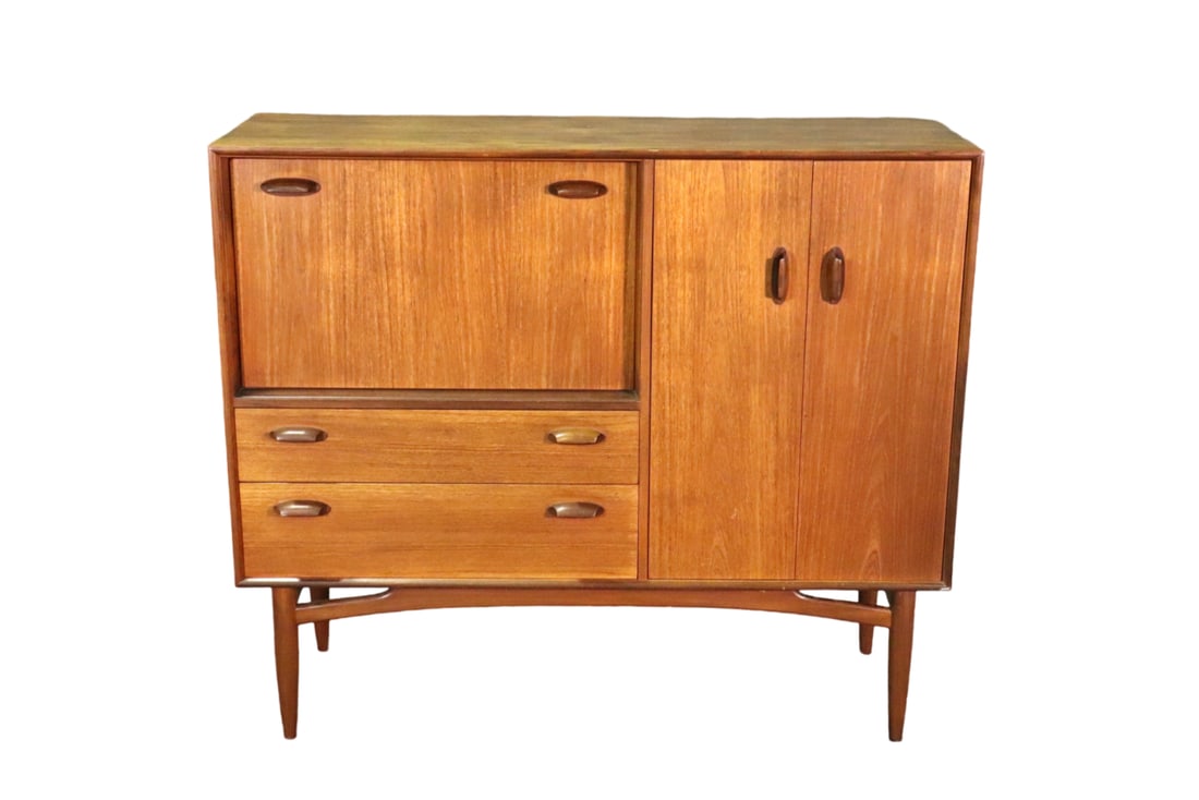 DANISH STYLE DROP FRONT DESK/CABINET (1 of 17)