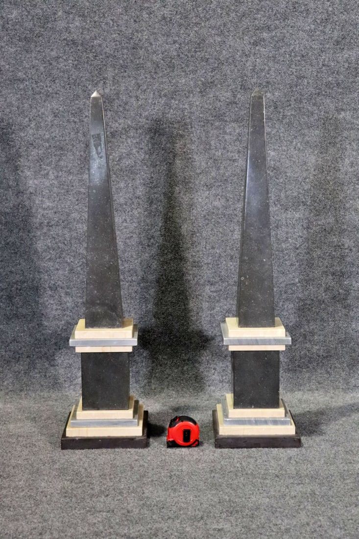 PAIR MARBLE OBELISKS (1 of 8)