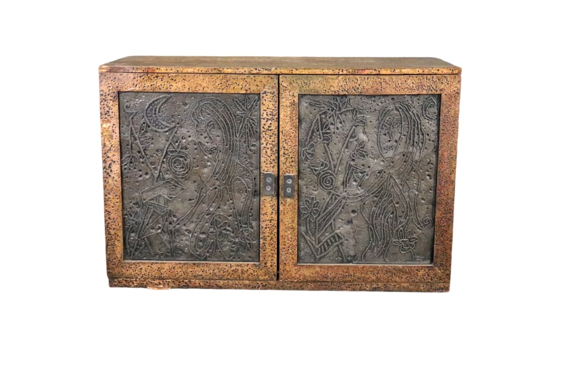 ARENSON STUDIOS COPPER CLAD 2 DOOR CABINET (1 of 13)