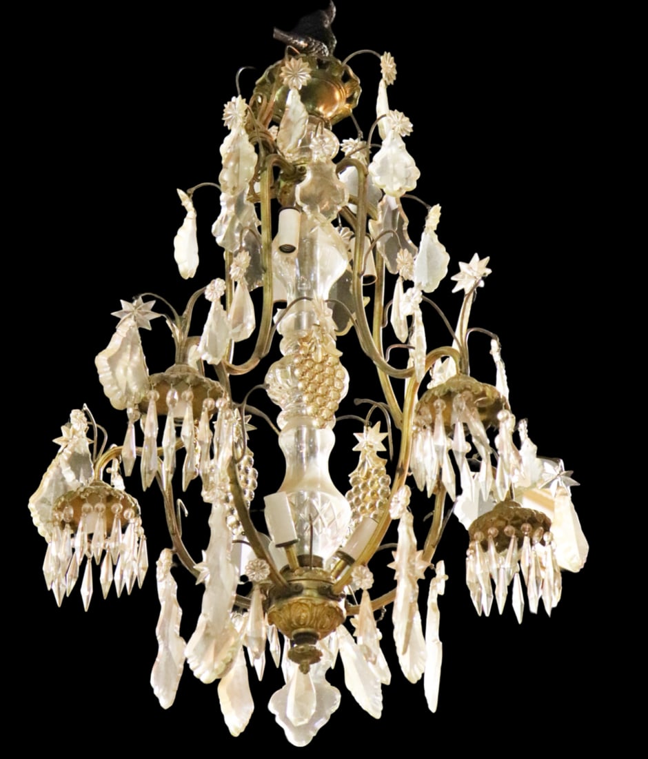FRENCH BIRD CAGE & CRYSTAL CHANDELIER (1 of 8)