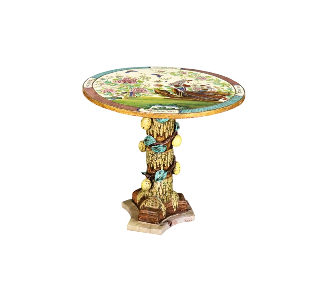 ITALIAN MAJOLICA STYLE SIDE TABLE (1 of 13)