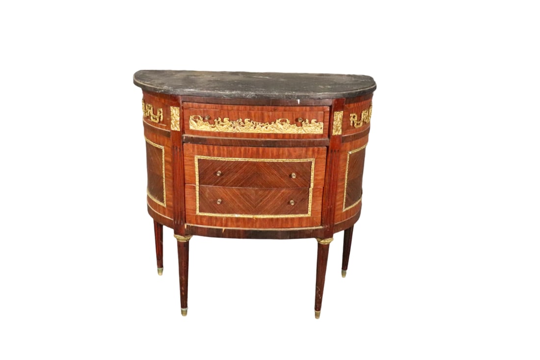 LOUIS XVI STYLE MARBLE TOP 2 PIECE CABINET (1 of 11)