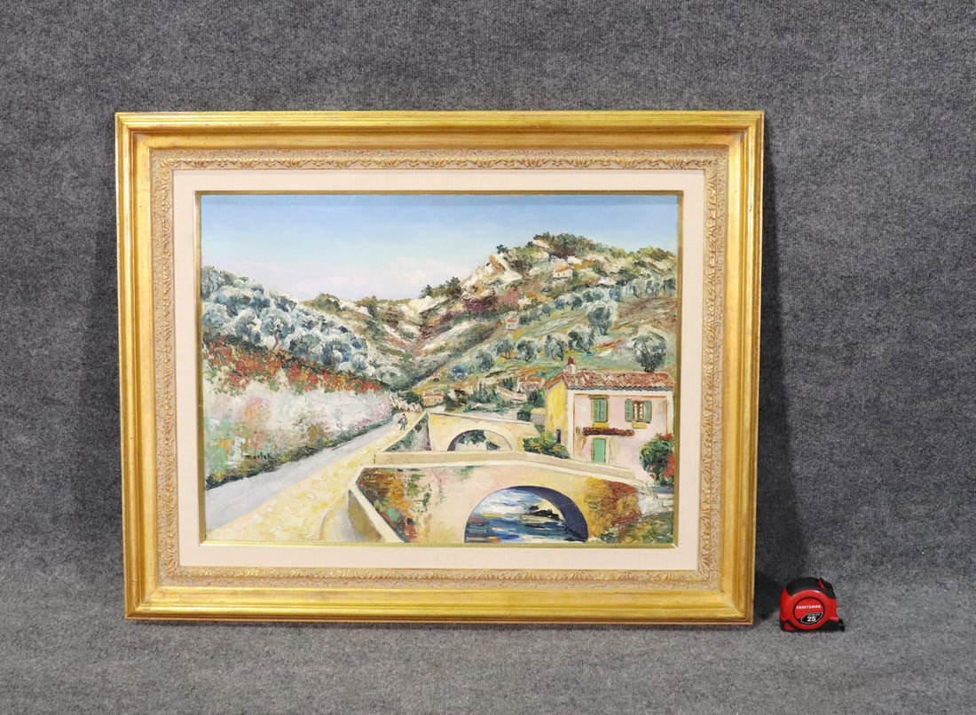 SIGNED ELISEE MACLET IMPRESSIONIST PAINTING TOWN SCENE (1 of 7)