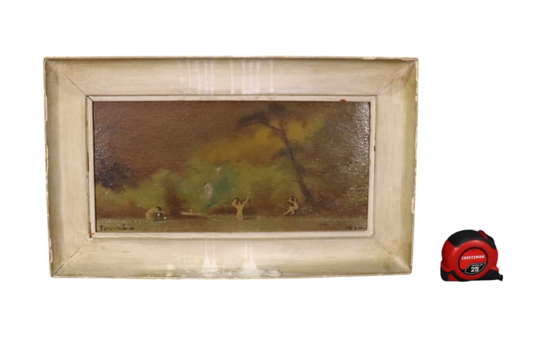 SIGNED EILSHEMIUS OIL PAINTING 3 DANCING MAIDENS (1 of 9)