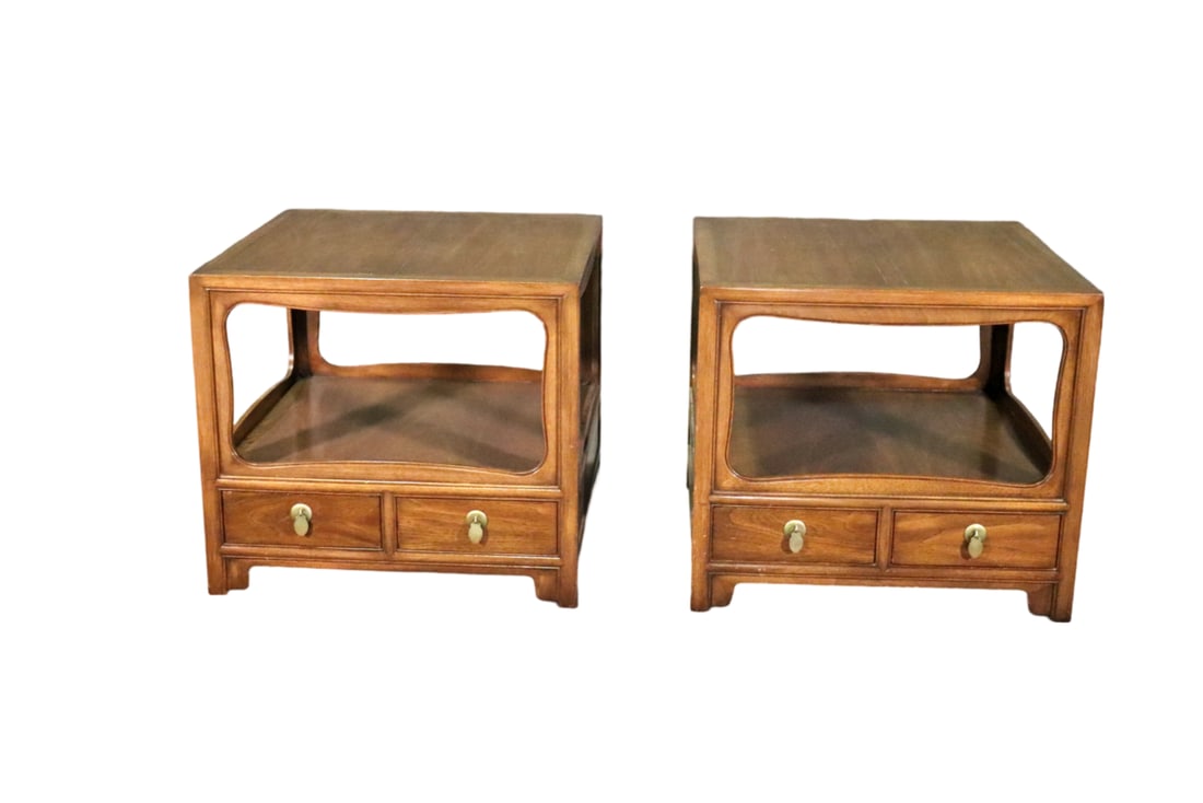 PAIR MICHAEL TAYLOR FOR BAKER "FAR EAST COLLECTION" END TABLES (1 of 10)