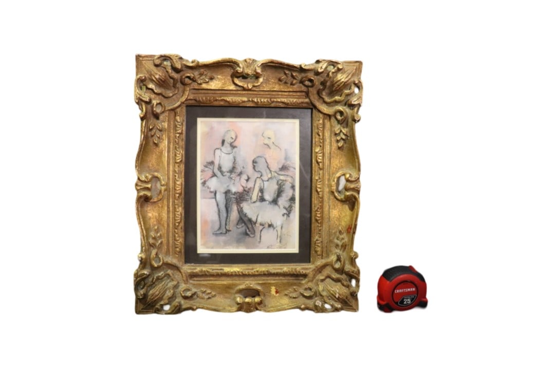 SIGNED RICHARD KIRK DRAWING 3 BALLET DANCERS IN TUTU (1 of 6)