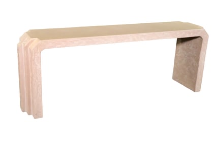 KARL SPRINGER STYLE "STONE LOOK" LONG CONSOLE TABLE