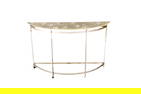 DEMILUNE GLASS TOP CONSOLE TABLE