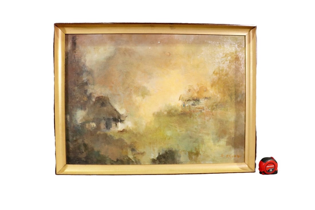 SIGNED H. OKUDA OIL PAINTING ON CANVAS (1 of 7)