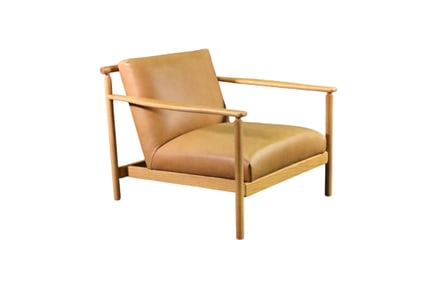 MID CENTURY MODERN LEATHER ACCENT CHAIR