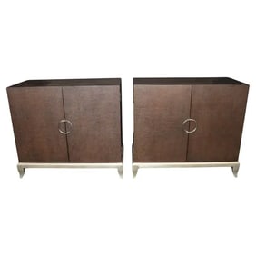 PAIR CONTEMPORARY FRENCH ART DECO STYLE LARGE SIDE CABINETS
