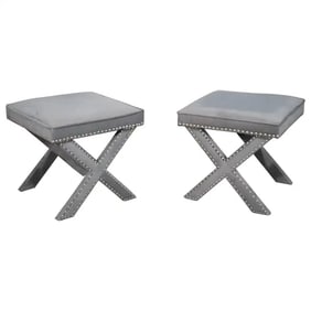 PAIR DOROTHY DRAPER STYLE X FORM BENCHES