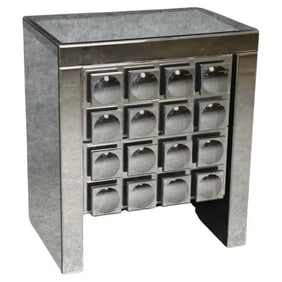 BRUTALIST MIRRORED POST MODERN NIGHT STAND